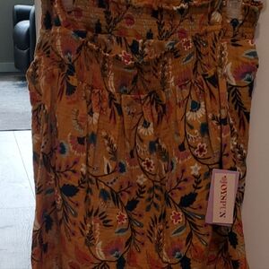 Joyspun Women's High Waist Floral Shorts - Mustard